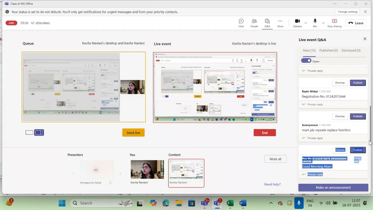 Webinar :Class of MS Office