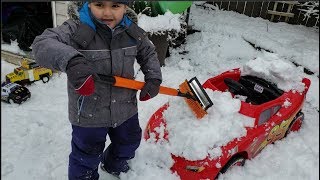 Lightning Mcqueen Stuck In Snow In A Kids Disney Car Snow Removal Video
