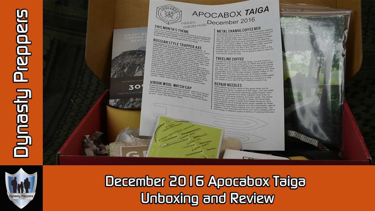 December 2016 Apocabox Taiga - Dynasty Preppers