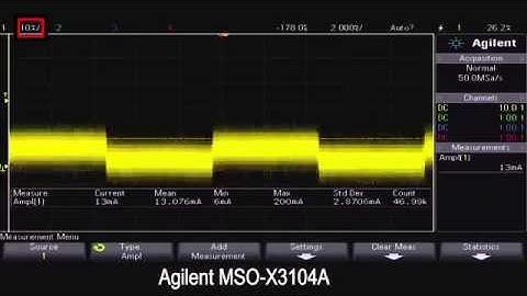MSO DPO4000B Series vs  Agilent MSO DSO X 3000Series    Accurate Current Measurements