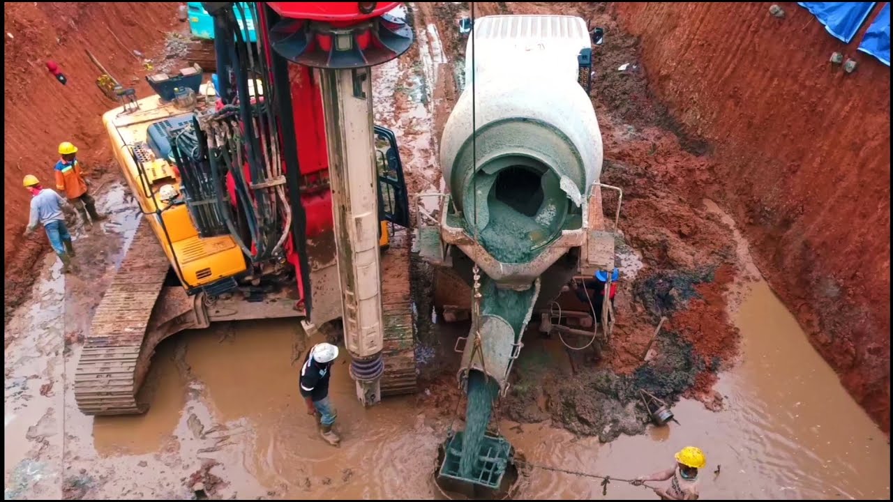 Lokasi Sulit‼️Pengecoran Bored Pile Jembatan