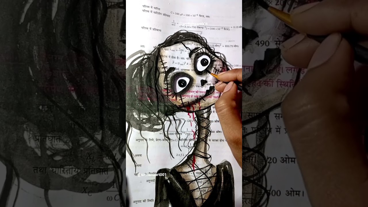 Creepy Gothic Doll Drawing 😱🖤 | Dark Fantasy Portrait Art | Emotional Concept Art