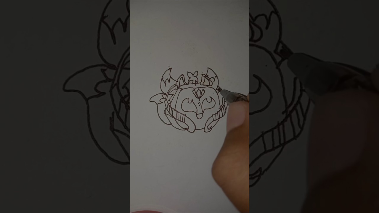 How to draw KITSUNE from blox fruits