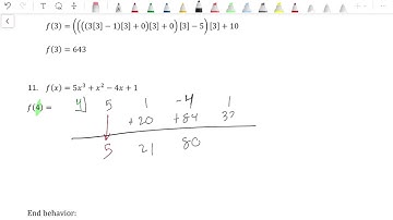 Graphing Polynomials   Synthetic Substitution