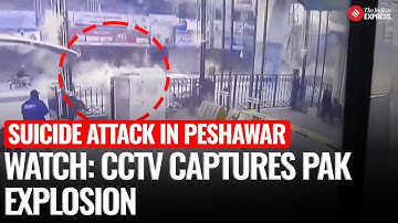 Pakistan Blast: CCTV Shows Moment Suicide Bombers Attack Paramilitary HQ in Peshawar, Killing Three