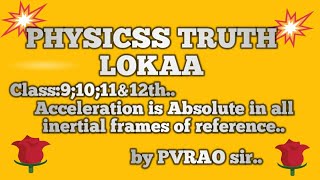 How Acceleration is Absolute in all inertial frames of Reference frame..