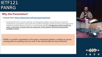 IETF 121: Path Aware Networking RG (PANRG) 2024-11-07 15:30