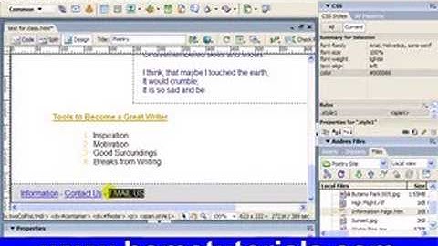 Dreamweaver Lesson 19 Insert Email Link