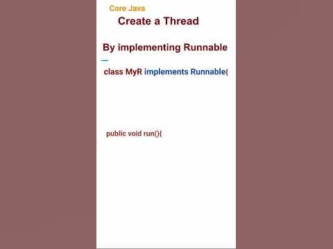 Implementing Runnable Interface to Create Thread (58) #corejava - YouTube