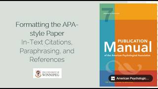 Overview of APA style, including in-text citations and paraphrasing.