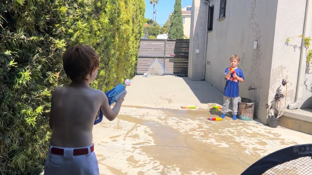 Epic water gun fight YouTube