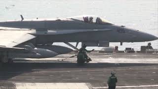 Flight Operations Aboard The Aircraft Carrier Us Navy Carrier Cvn 77