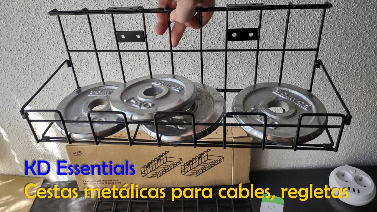 KD Essentials – Bandeja para cables de metal, paquete de 2 unidades  instalación bajo mesa o en pared, atornillable; permite esconder los  cables, fuentes de alimentación y regletas de enchufes; negro - Perfect  Setup