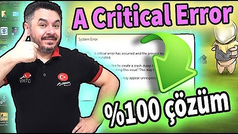 A Critical Error Has Orrucared Hatası %100 çözüm, ✅ #VanguardHata,
