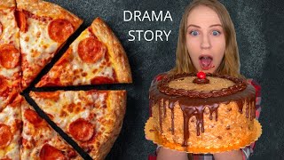 Pizza + german chocolate cake mukbang ...