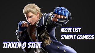 Tekken 8 Steve move list and sample combos || pre-release version