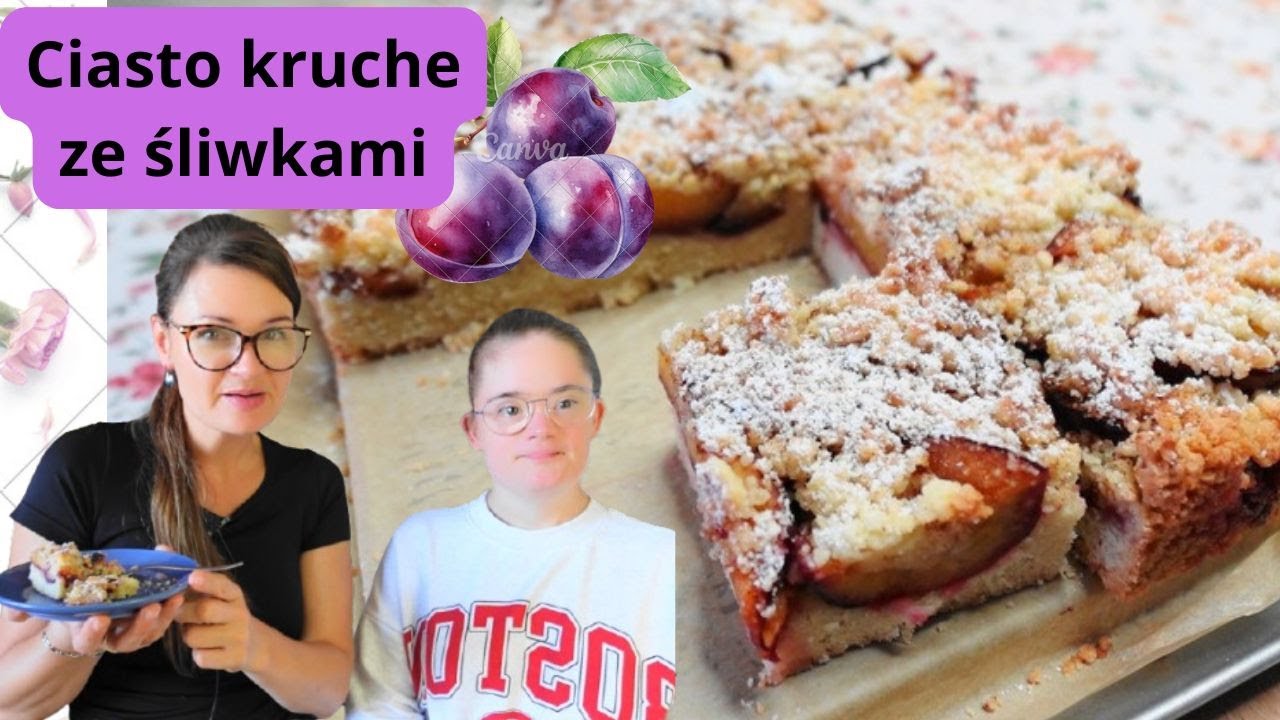 Kruche ciasto BEZ CUKRU ze ŚLIWKAMI z kruszonką z mąki orkiszowej pyszne i zdrowe ciasto!