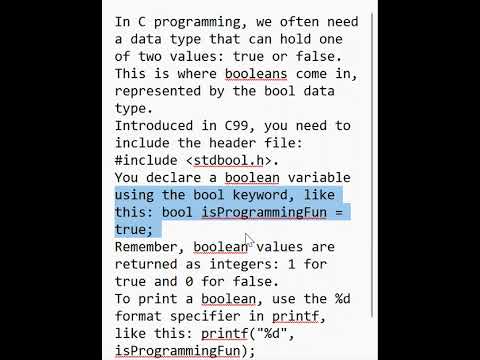 Booleans In C Programming Cprogramming Boolean