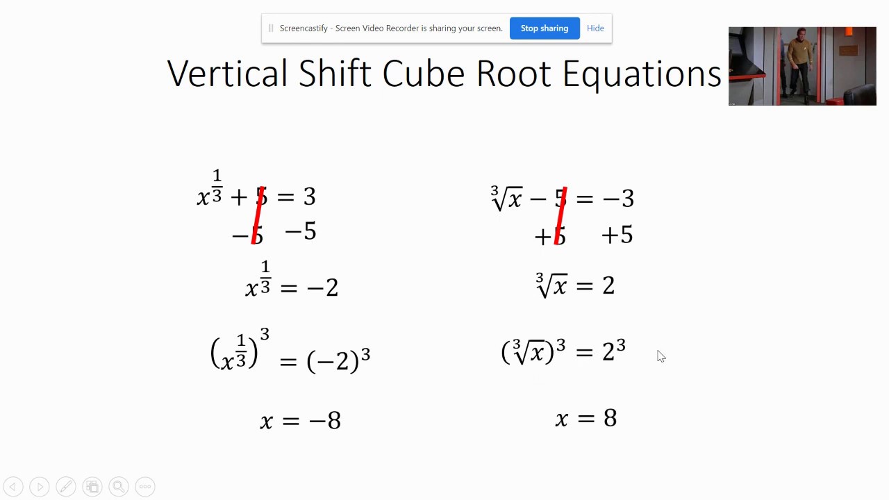 Solve Vertical Shift equations of Cubed Roots YouTube