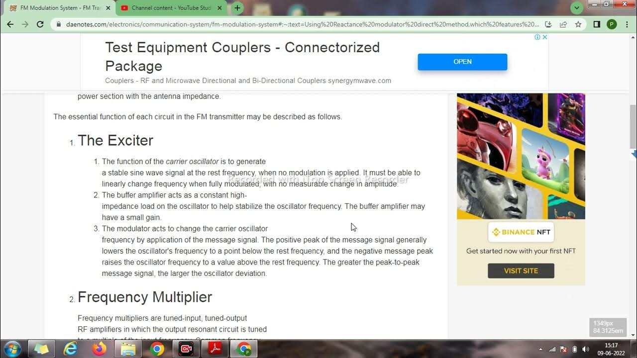 FM Transmitter using Reactance modulator - YouTube