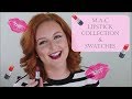 Mac lipstick collection  with swatches  sirena grace celes