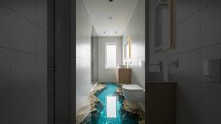 3D River Epoxy Bathroom Floor | Modern Washroom Transformation 🌊🚿