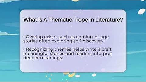 What Is A Thematic Trope In Literature? - The Prose Path