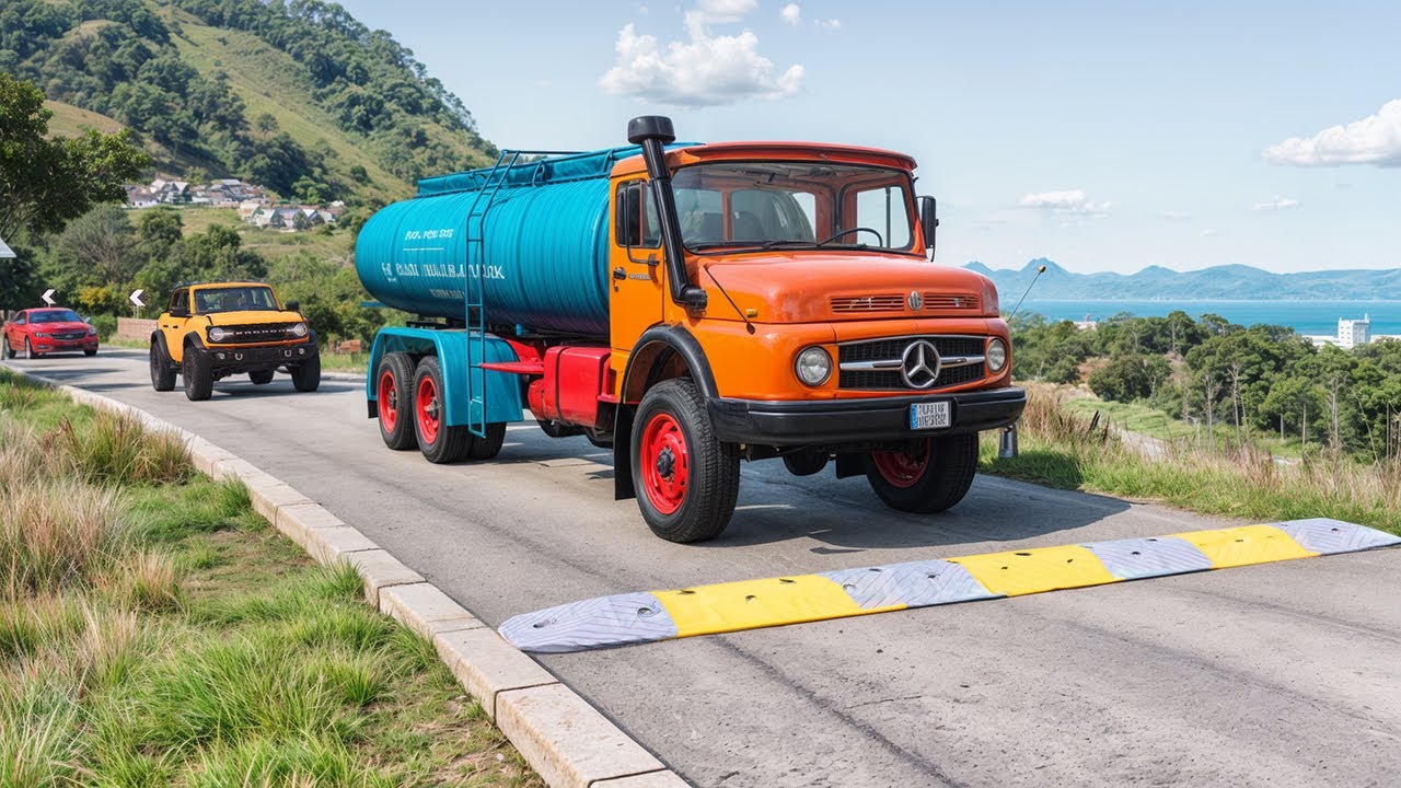 Trucks and Cars vs Speed Bumps #23 #usa #taxes #ohio #california | TBNG-Speed-Bump-Dio #truckdriver