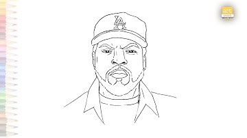 Ice Cube drawings video | American rapper drawings | How to draw Ice Cube step by step