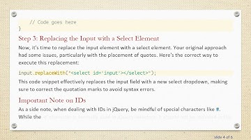 Changing an input to a select with jQuery