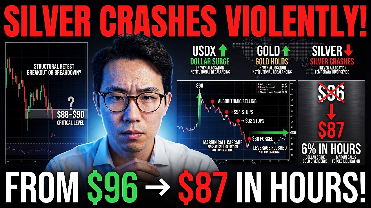 BREAKING🚨: Silver CRASHES From $96 to $87 IN HOURS ( The Stop-Loss Cascade That WIPED OUT Bulls!)