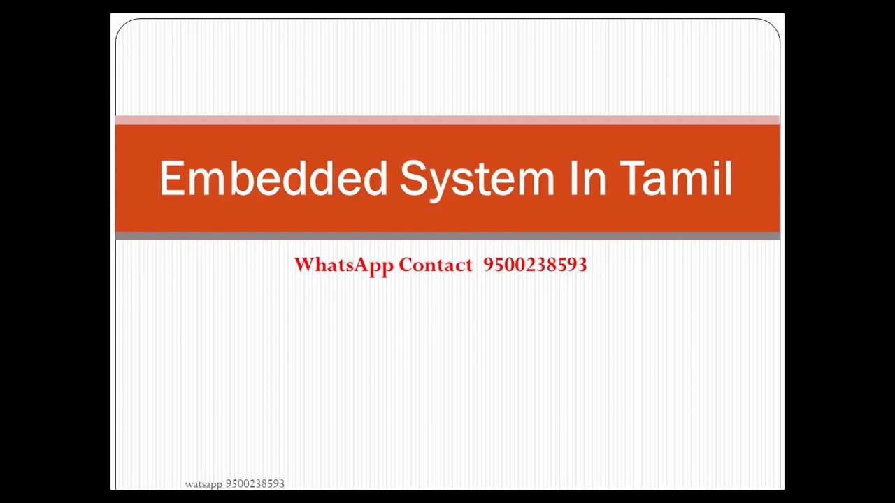 8051 Architecture in Tamil embedded camera
