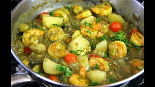 Eggplant With Potato And Shrimp #TastyTuesdays | CaribbeanPot.com