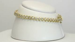 2.00Ct H Diamond S Link Tennis Bracelet 14K Yg 12.8 Gm - 29391