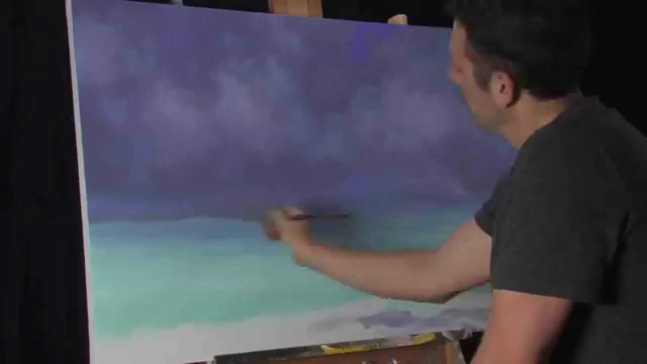 Tim Gagnon Acrylic Painting Quick Tip - Using Gel Medium for Clouds 