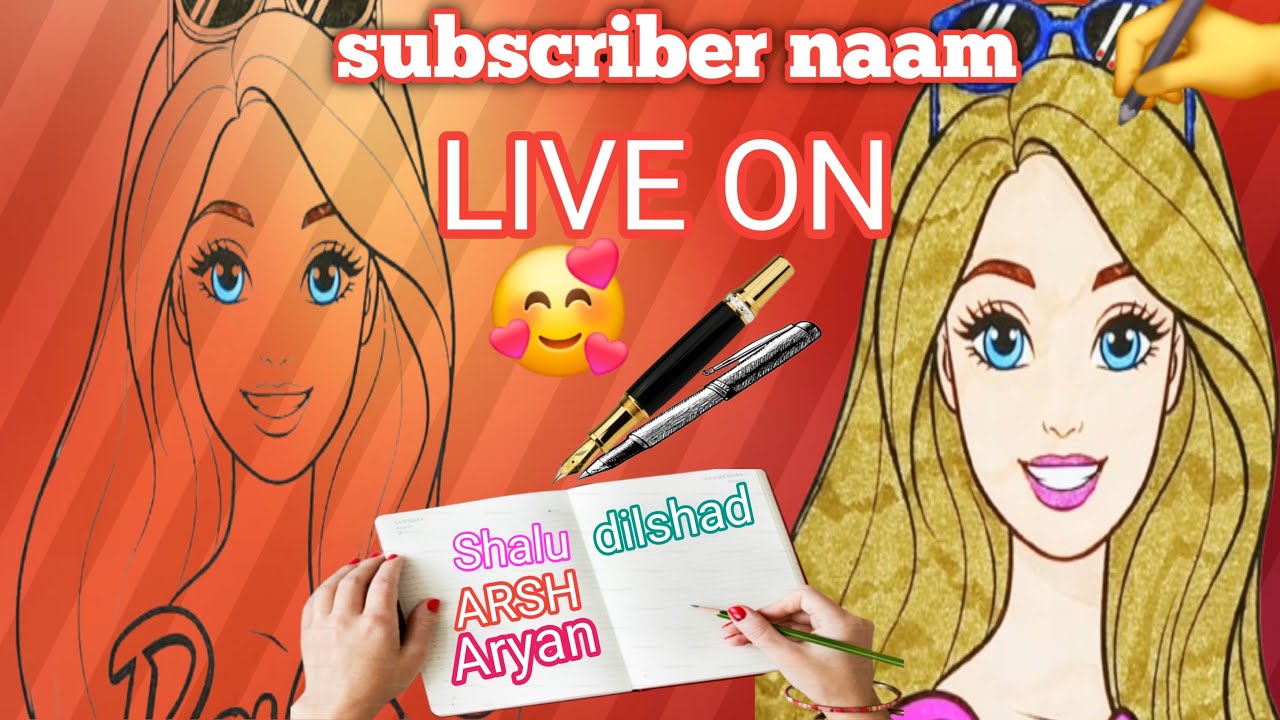 writing subscriber naam book 📖 ✍️ live on ✨️💕💖