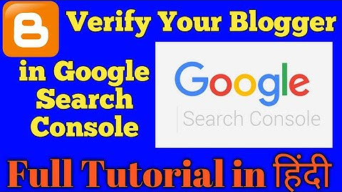 Verify Blogger in Google Search Console - हिंदी