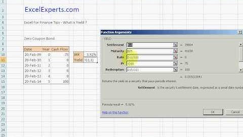 ExcelExperts.com - Excel For Finance Tips - What is Yield ?