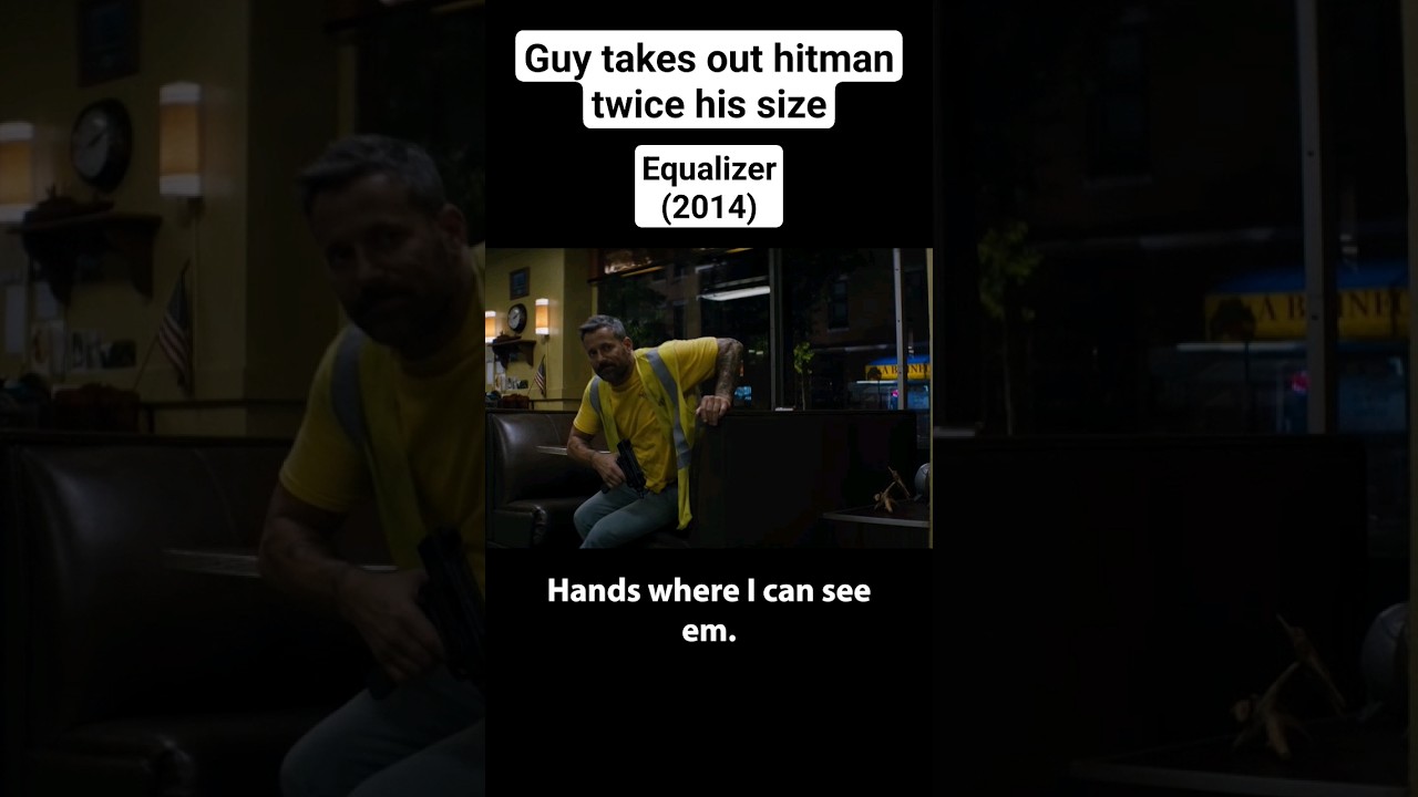 Guy takes out A hitman twice his size #movie #action #shorts #denzelwashington #equalizer