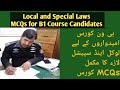Local and Special Laws MCQs for B1 Syllabus