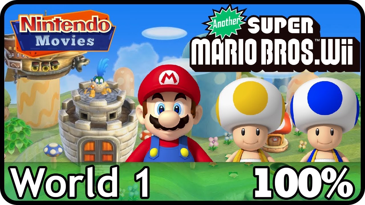 New Super Mario Bros Wii 100% Multiplayer Walkthrough (Full Game) 