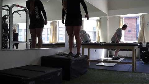Plyometric Lateral Box Drop to Rotational Box Jump