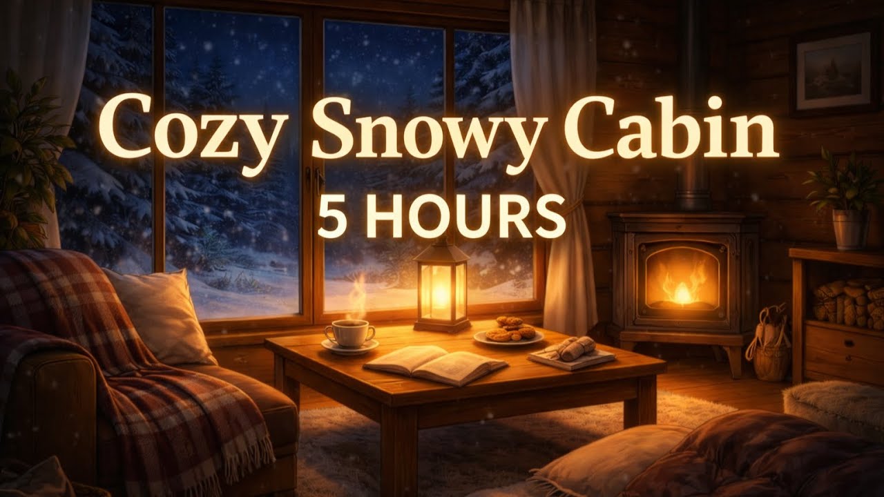Cozy Snowy Cabin Lofi ❄️🏡 5 Hours | Relax, Study