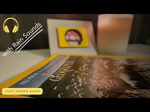 🌧 ASMR Crinkly Page Turning with Gentle Rain Sounds for Sleep, Study, and Relaxation