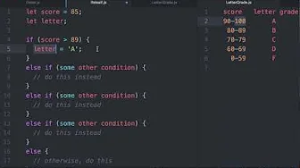 courses/fff8-learn-javascript-for-complete-beginners: Solution to Mapping a Score to Letter Grade in JavaScript