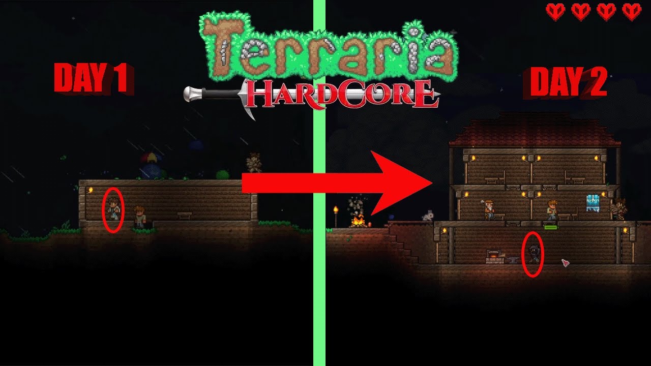 I Almost Died In Ep. 1 of Hardcore Terraria (Expert Mode) - YouTube
