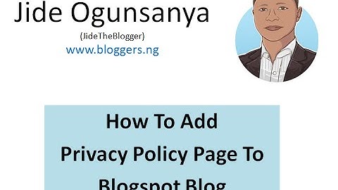 How To Add Privacy Policy Page To Blogger Blogspot Blog