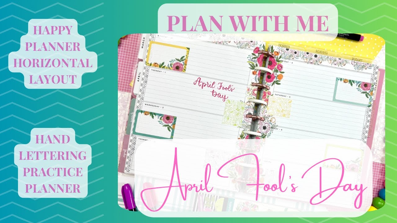 PLAN WITH ME | HORIZONTAL LAYOUT FOR HAND LETTERING PRACTICE | HAPPY ...