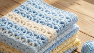 Modern Lacy Crochet Blanket - So Easy &amp; Beautiful!"🌸