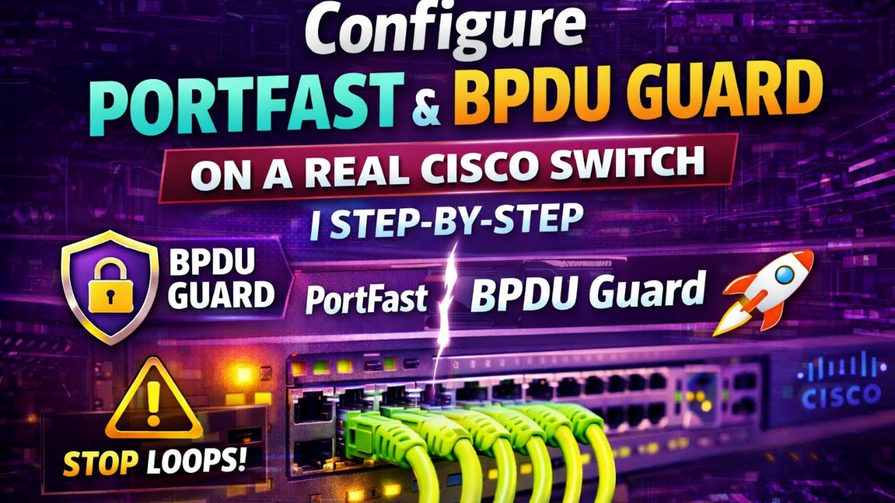 Configure PortFast & BPDU Guard on a Real Cisco Switch | Step-by-Step